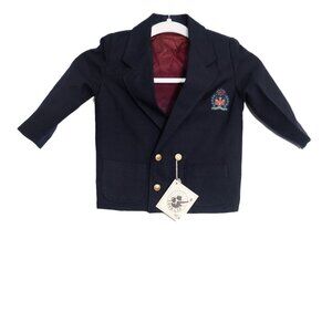 Good Lad of Philadelphia Size 2T Navy Blue Toddler Blazer W/ Gold Buttons & Embr